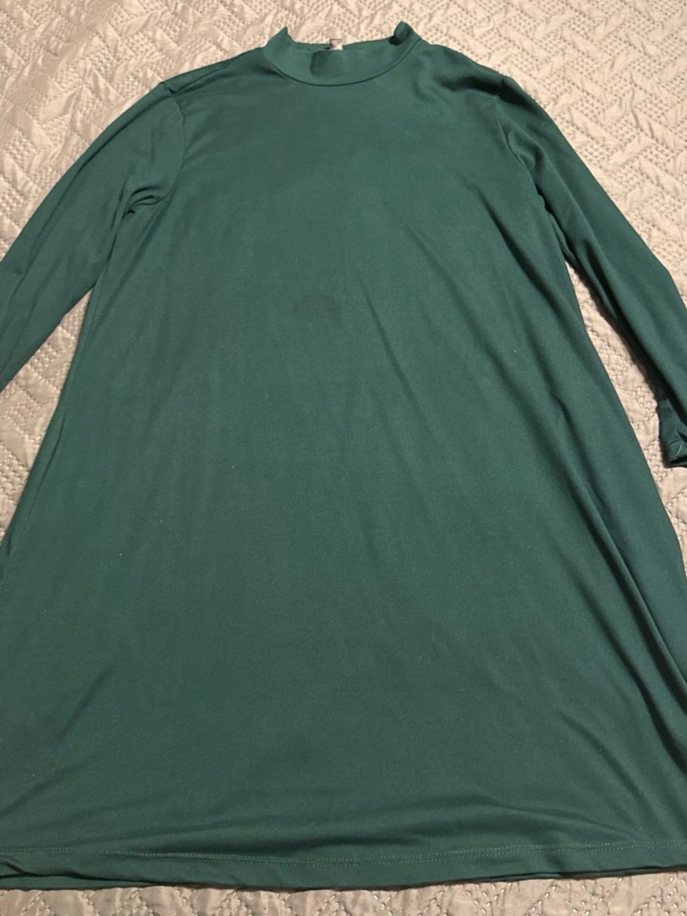 As U Wish Teal Green Long-Sleeve Mock Neck Tunic
